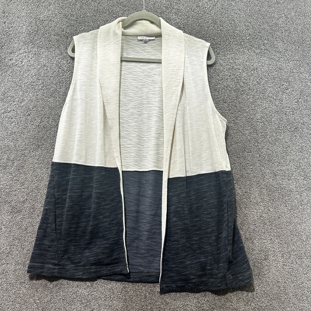 T by Talbots Cardigan Sweater Women Large Petite Sleeveless Open Front